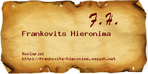 Frankovits Hieronima névjegykártya